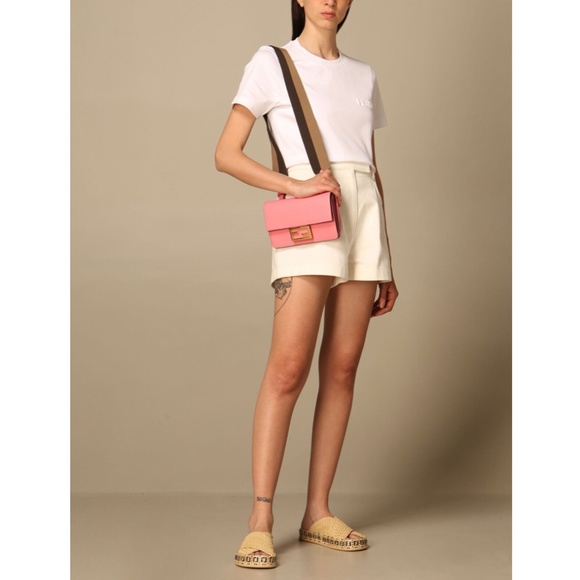 NWT Fendi FF Logo Debossed Shorts  Denim Shorts Off White Size 10 NEW FLP624AF72 - Picture 1 of 16